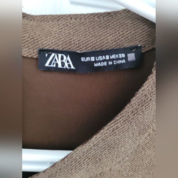 S - Zara suede dress - khaki - Picture 3 of 4